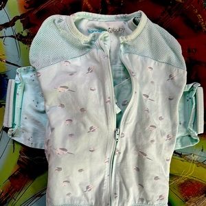 Size Medium - Happiest Baby SNOO Sack Swaddle Wrap Blue Green with Planets